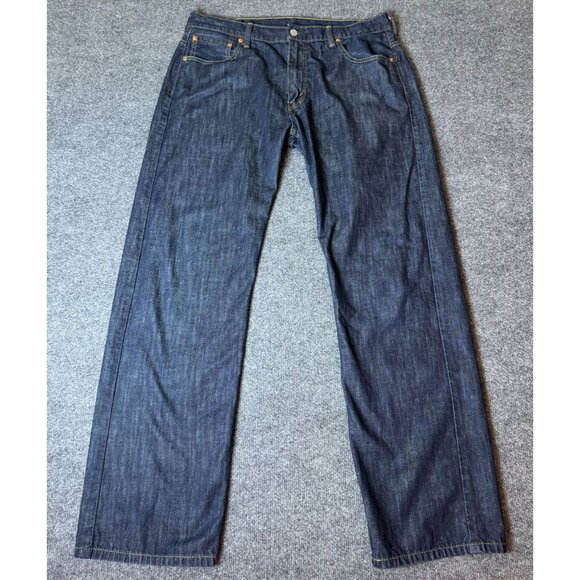 Levi's Jeans Mens 36x33* Blue 569 Loose Straight American Dark‎ Wash Denim - Picture 1 of 12